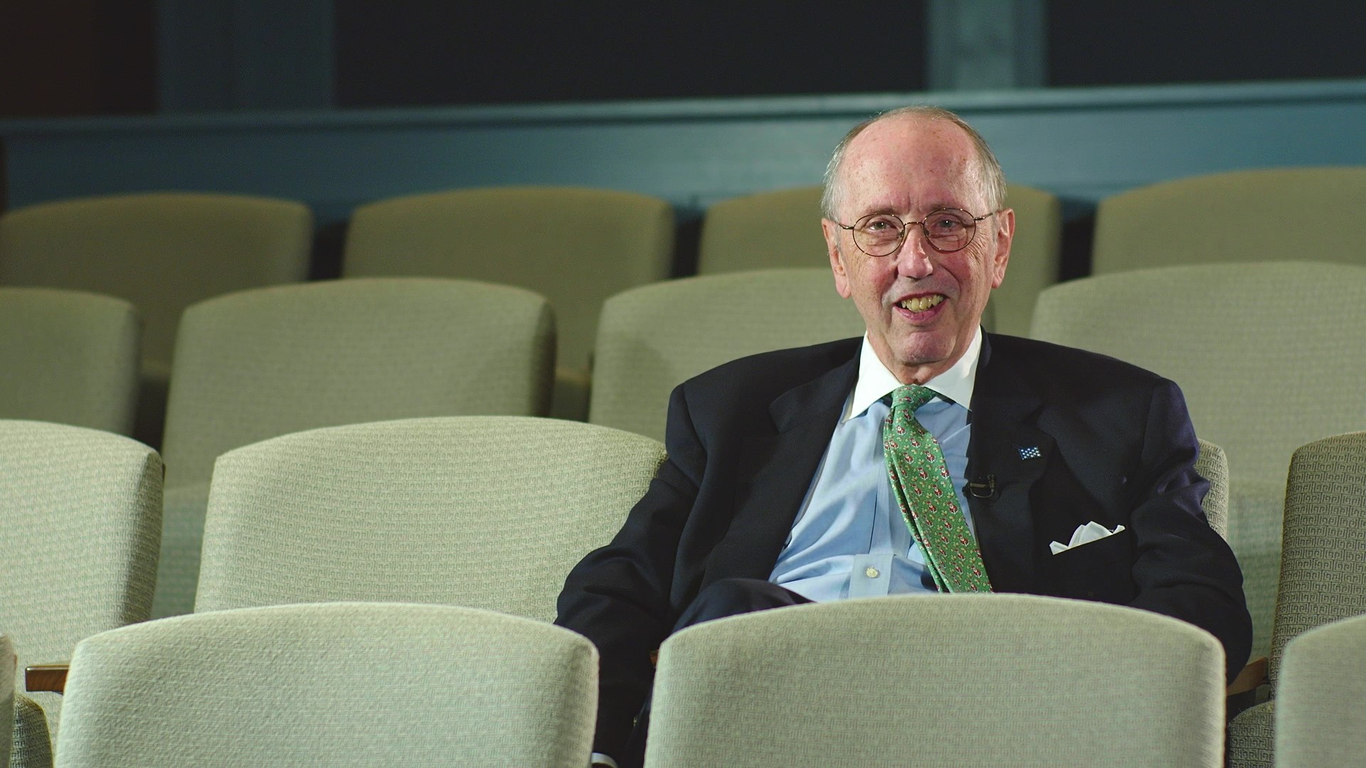 Phil Reese sits in the Alan B. Miller Theater and discusses what washington's tent means to him.