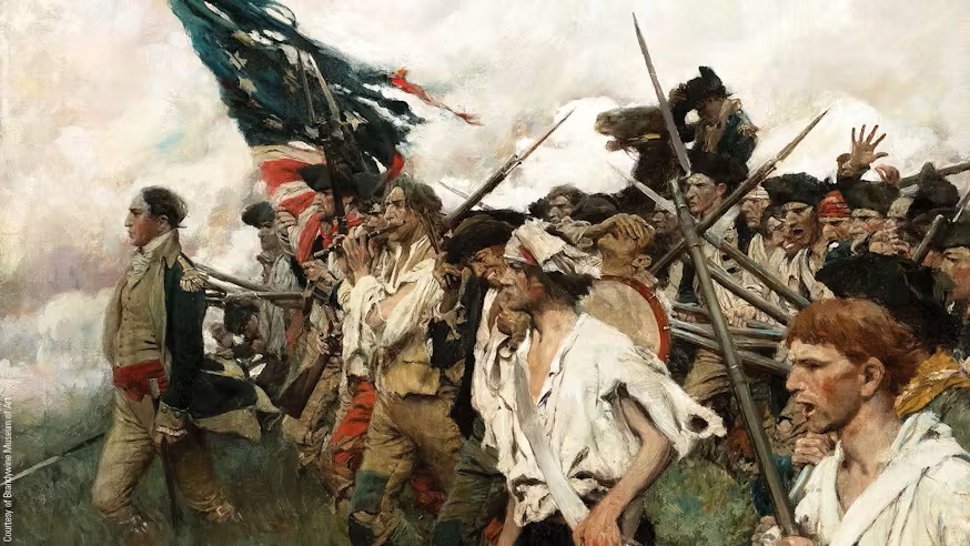 A painting of soldiers in Battle