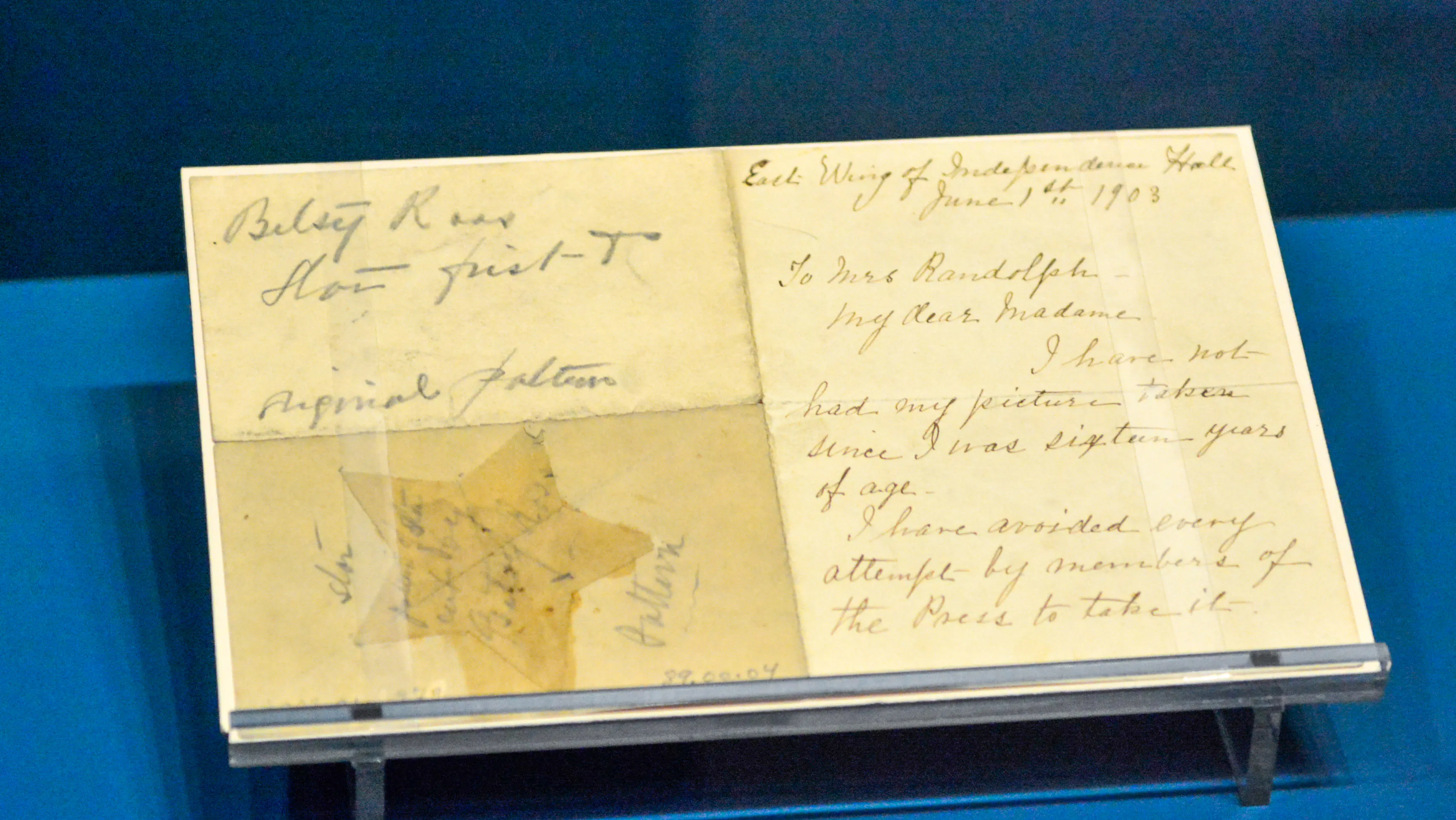 A note featuring a five-pointed Betsy Ross star in the bottom left corner.