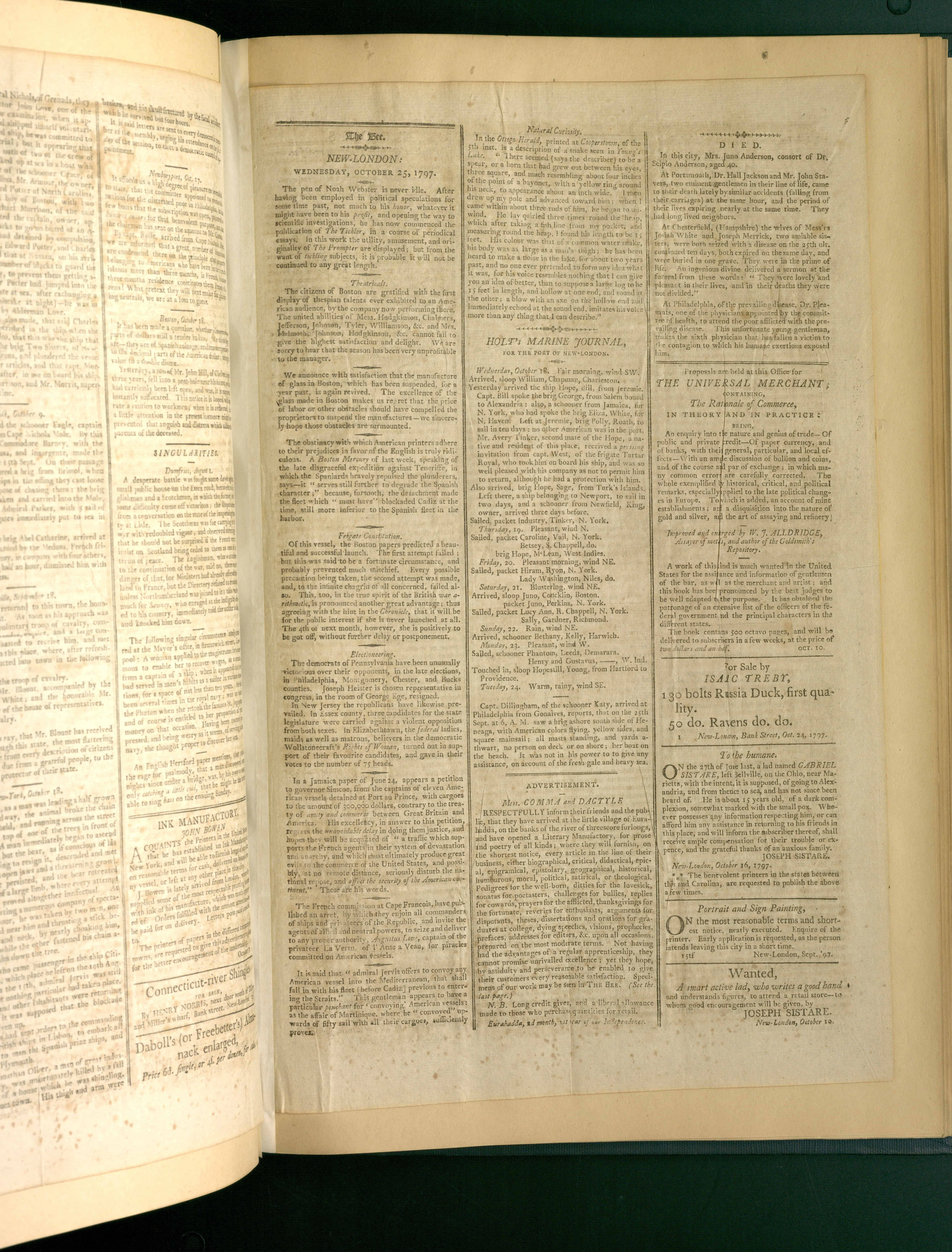Page: "Electioneering" in The Bee.