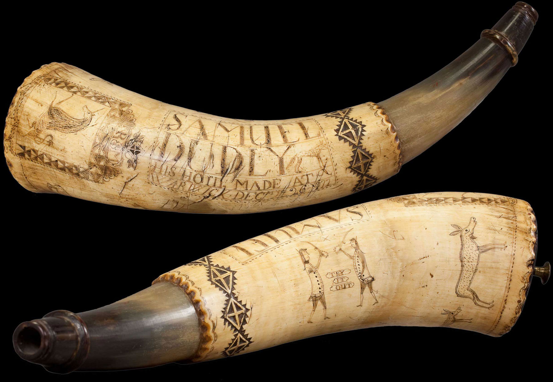 Image 091120 Samuel Dudley Powder Horn Collection Samueldudleyspowderhorn