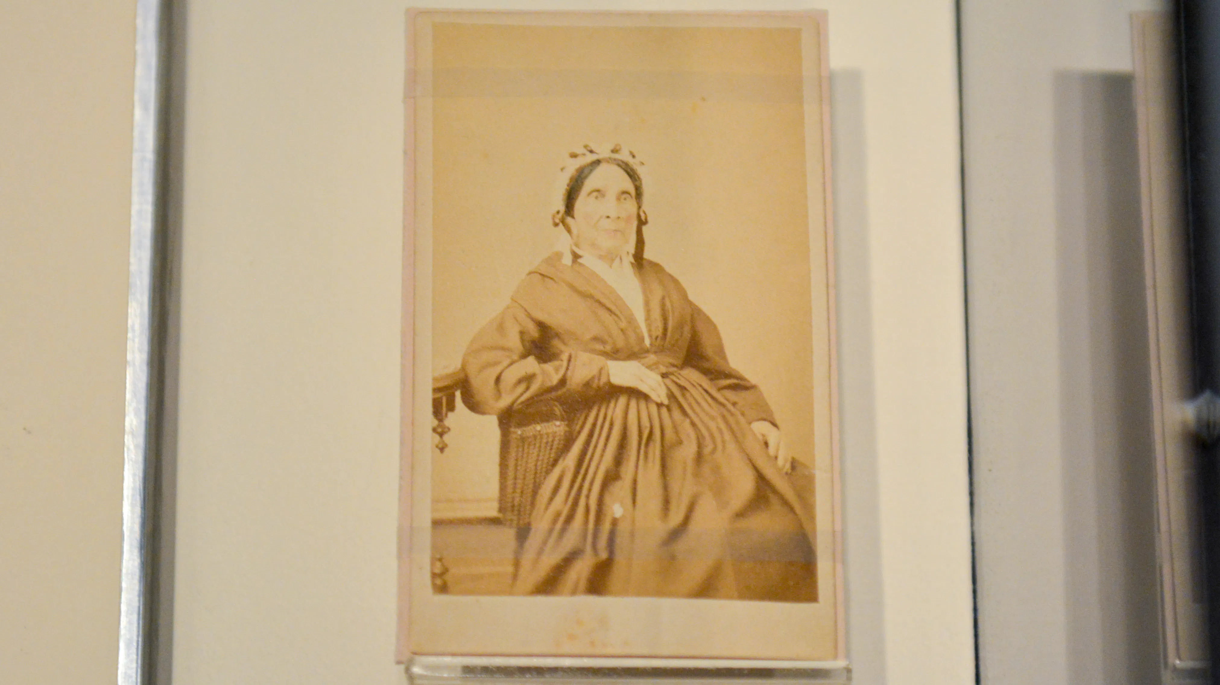 A photograph of Charlotte Vandine Forten on display in our Black Founders exhibit.