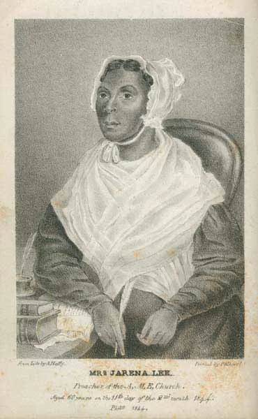 Photo of Front Piece from "The Life and Religious Experience of Mrs. Jarena Lee."