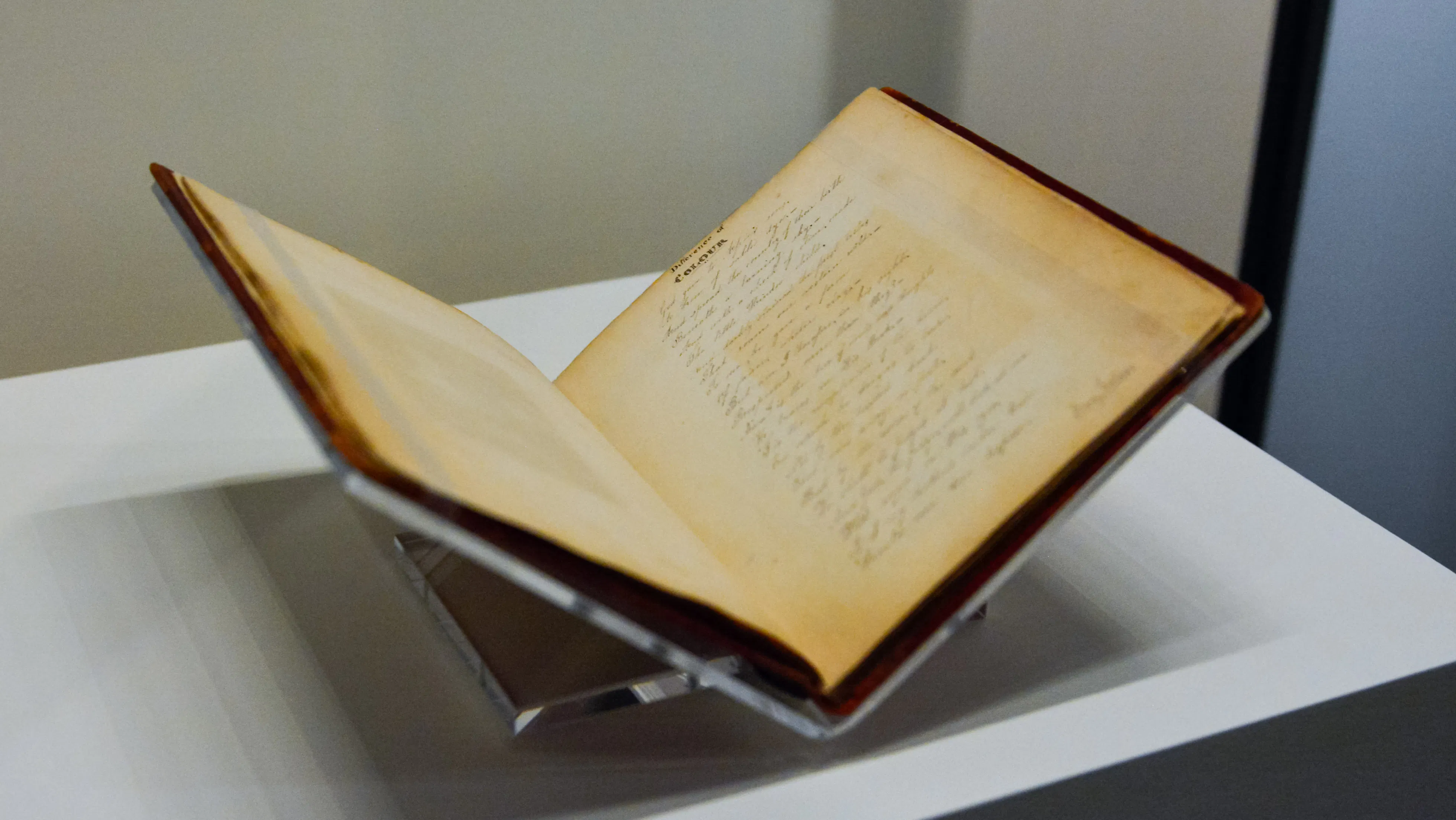A friendship album, or scrapbook, kept by Mary Virginia Wood Forten on display in Black Founders.