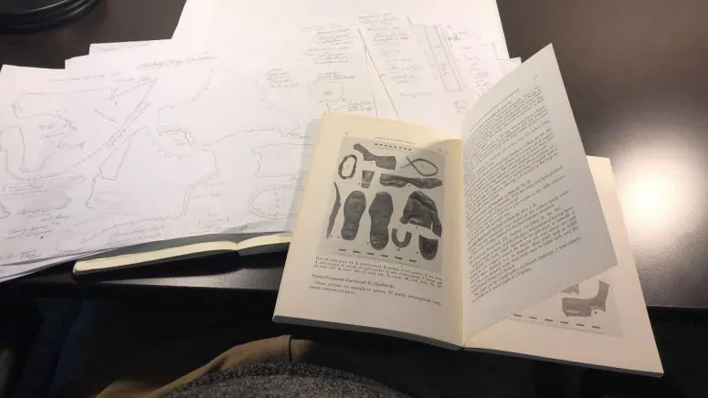 Jacob Grimm, the primary archaeologist produced his findings in a report, was useful to compare his notes to the current shoe drawings