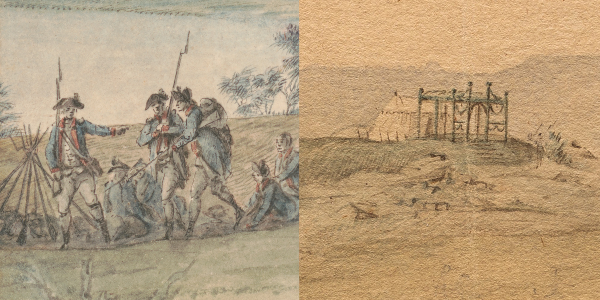 Two watercolors drawling