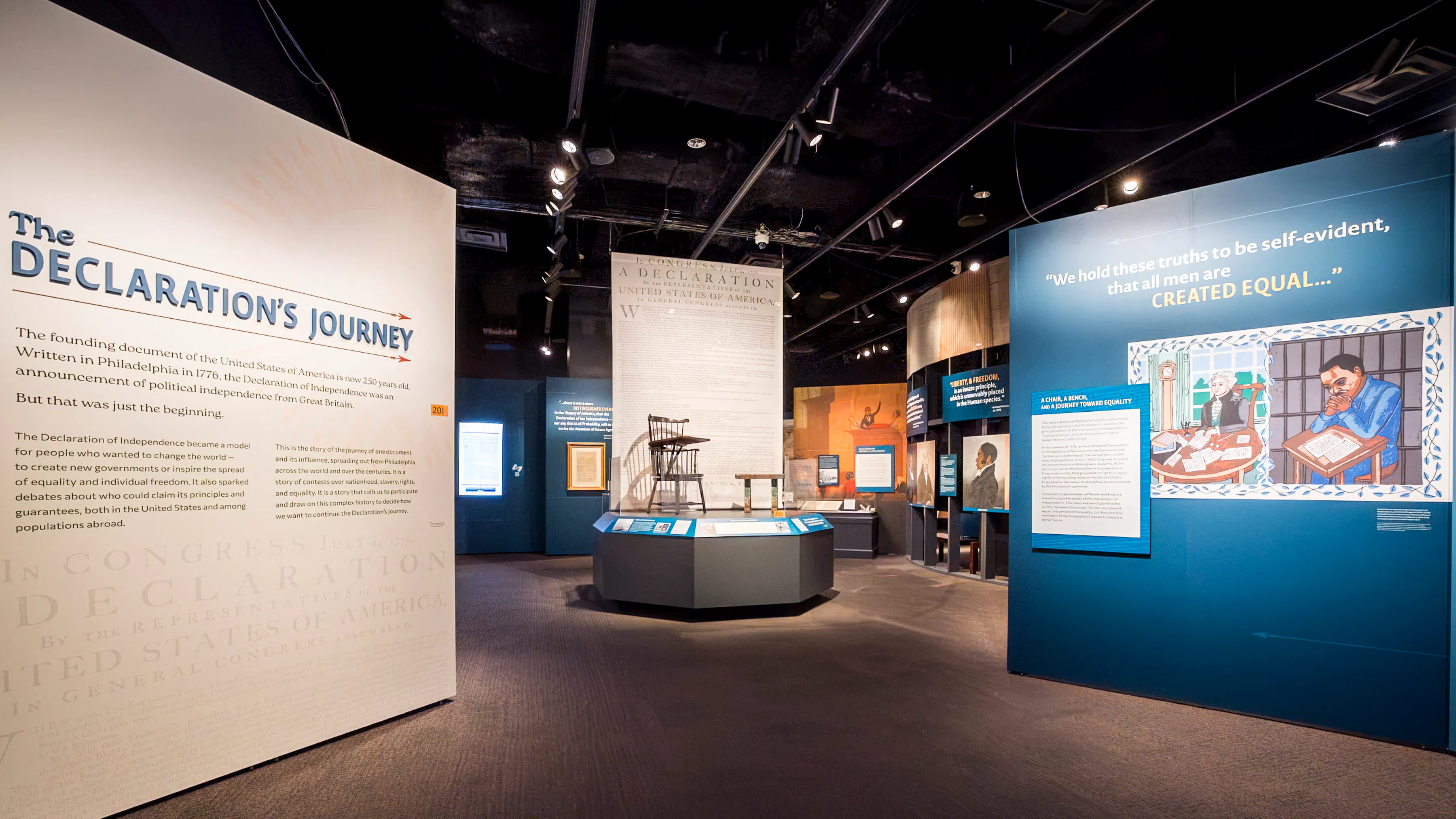 This image shows the exhibiton, The Declaration's Journey