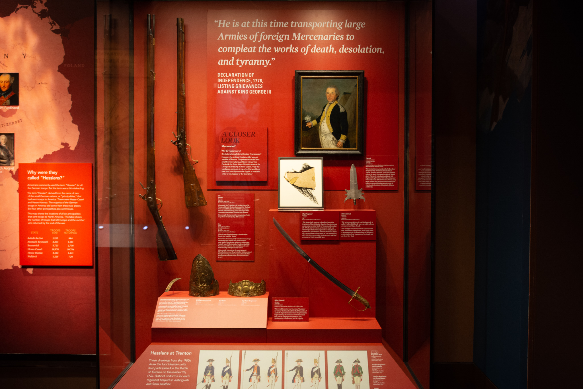 A case with artifacts against a red background