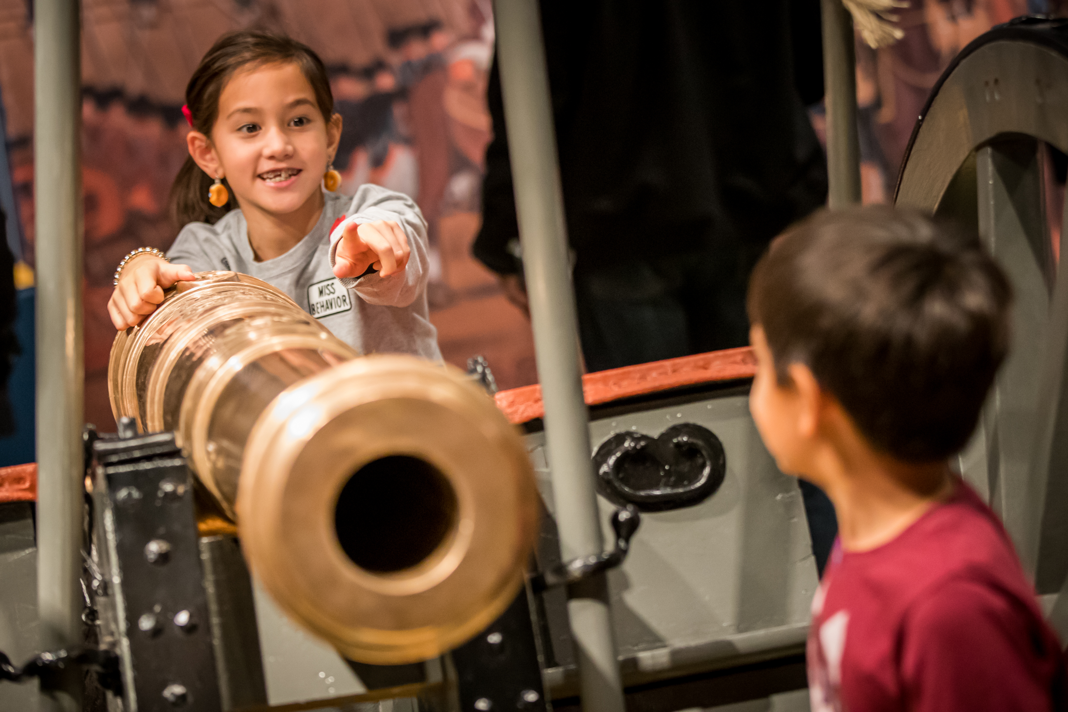 Children interacting with the "Hamilton Was Here" exibit at the Museum