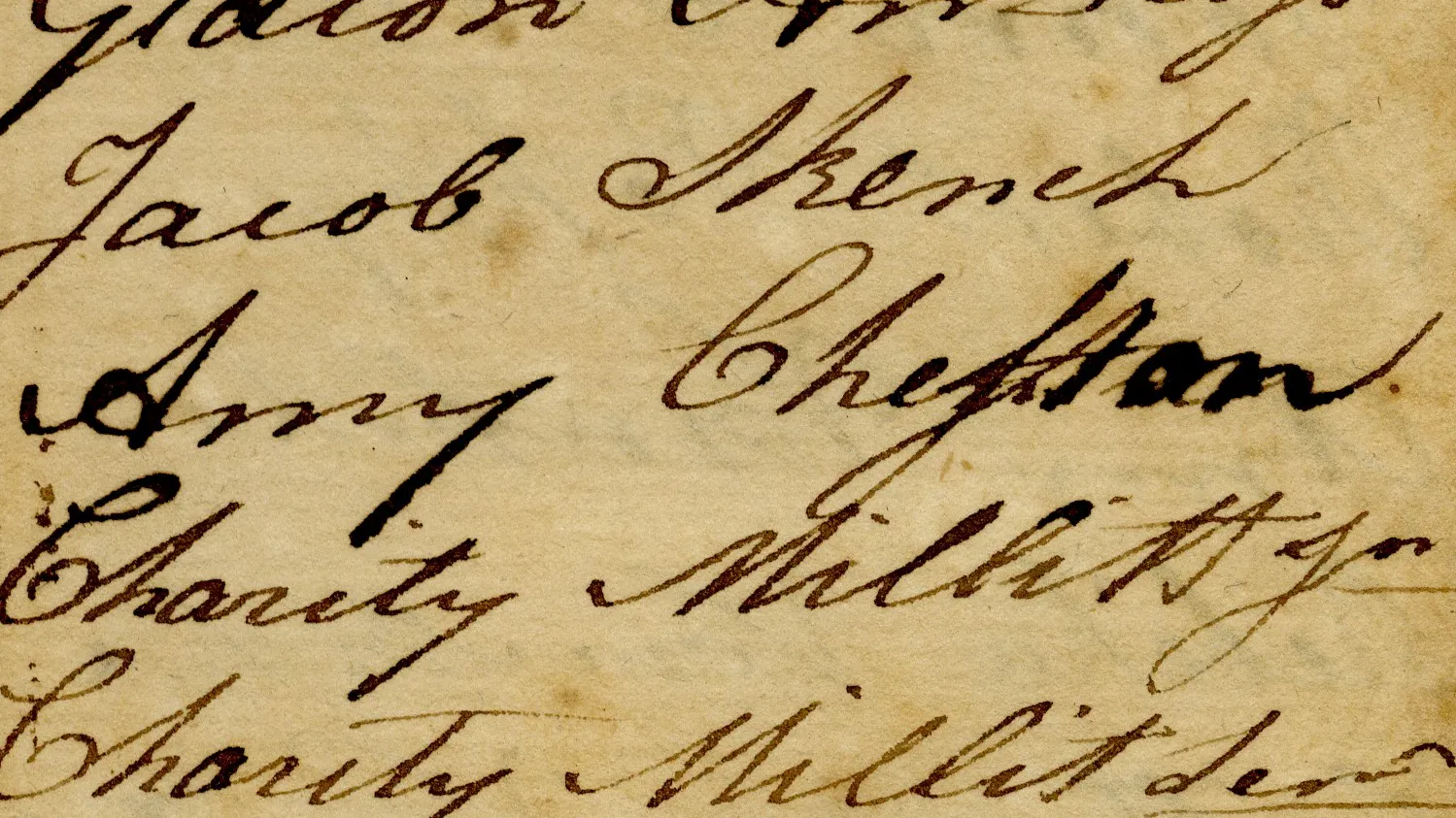Photo of Amy Cheston's name listed on 1801 Montgomery Township poll list