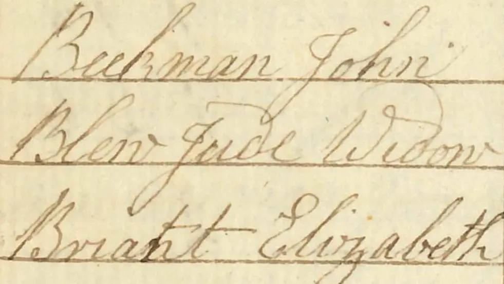 Photo of Jude Blue on 1805 Montgomery Township tax list