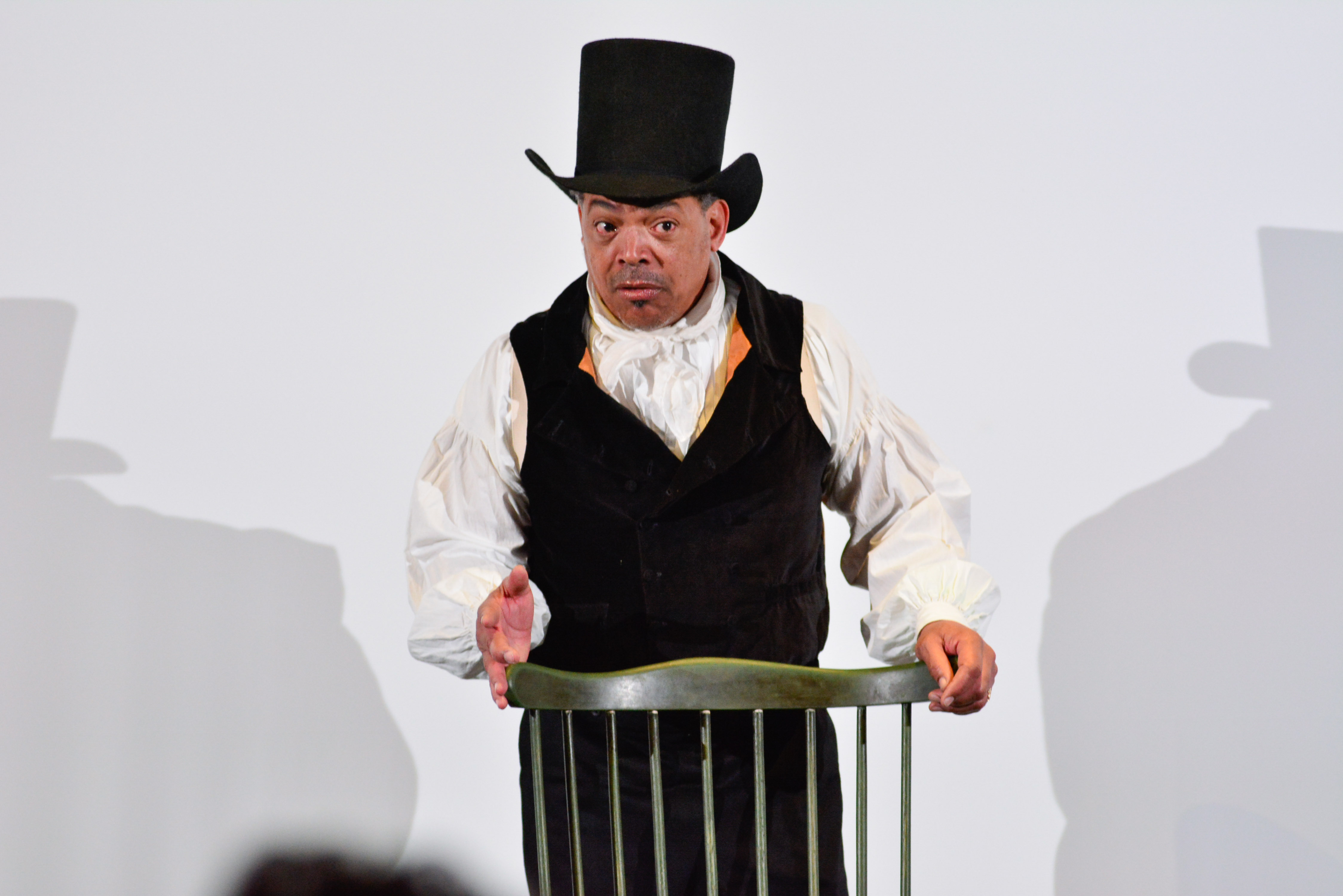 Actor Steve Crum portrays an elder James Forten at age 72.